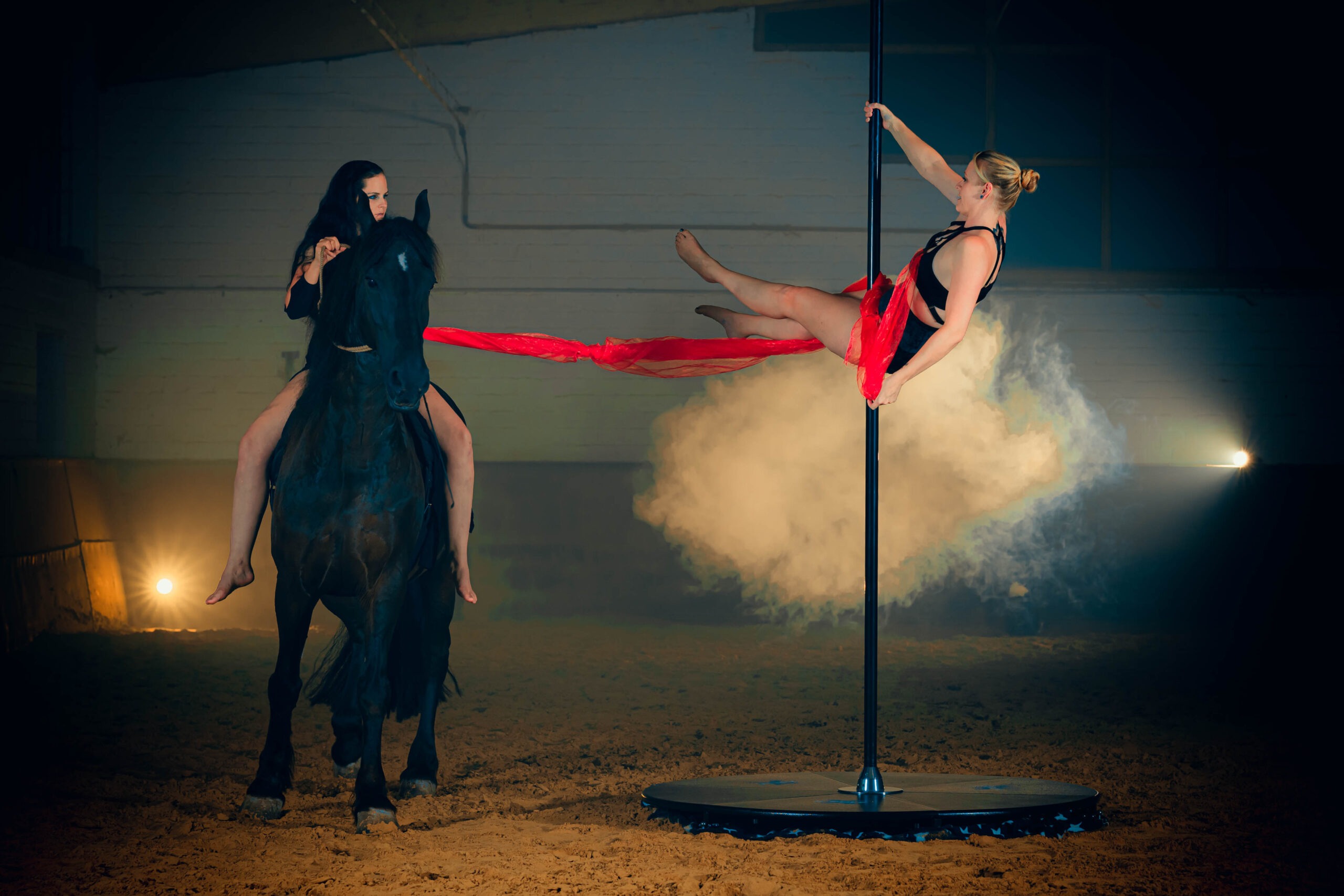 Pferde fotografieren mit Blitzlicht Teil 2 Pole Dance mit Pferd